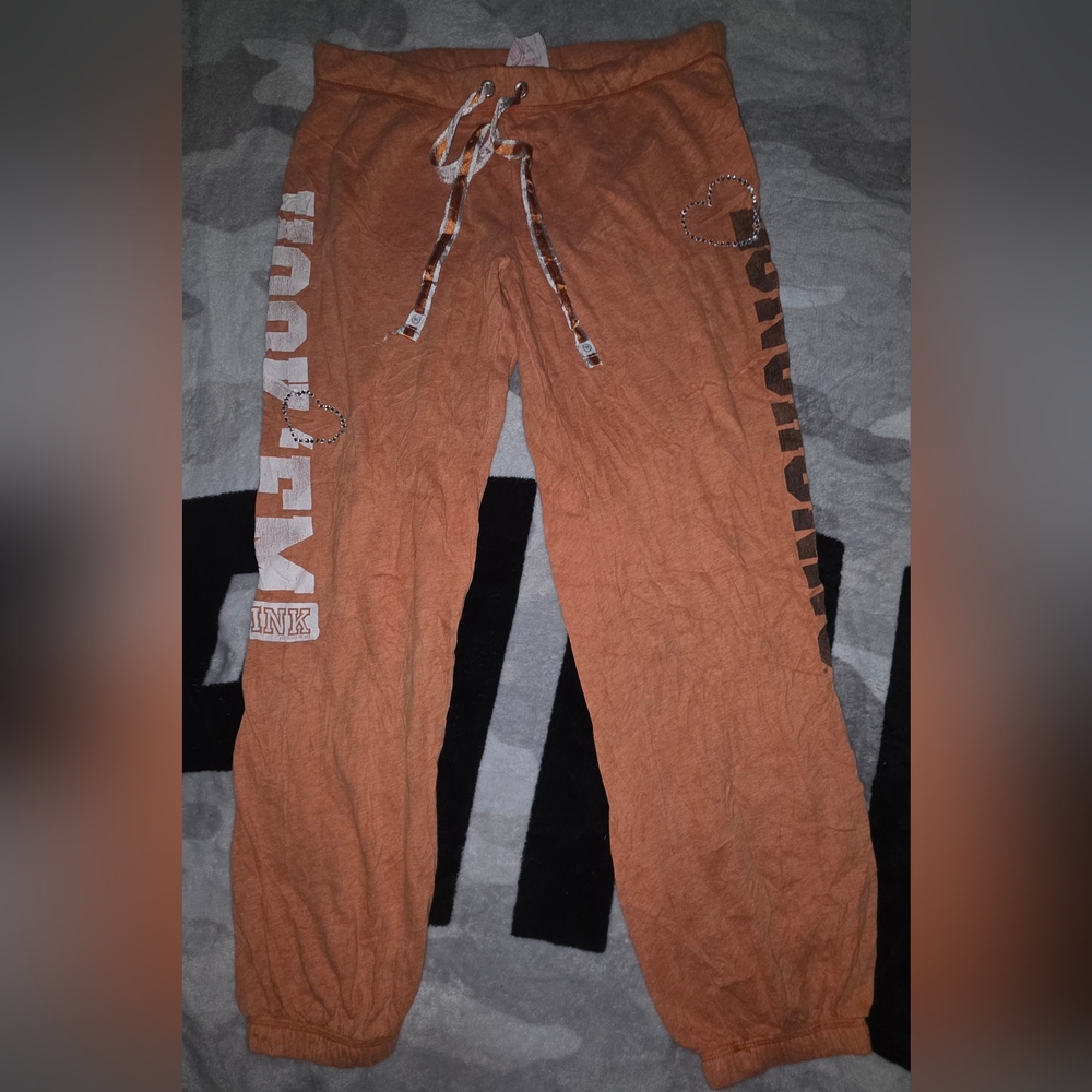 ♡Y2k Vintage PINK Victoria's Secret Texas Longhorns Jogger Pants♡